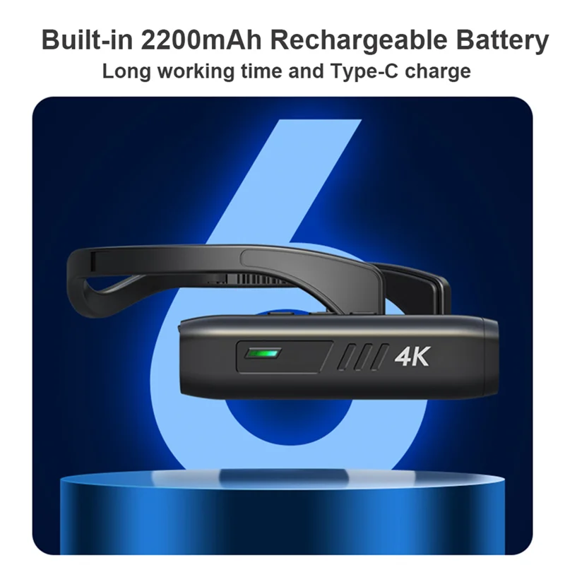 HOT 4K 30FPS Head Mounted Camera Wearable WiFi Video Camcorder Camera 120°Wide Angle Lens Anti-Shake APP Control Camera