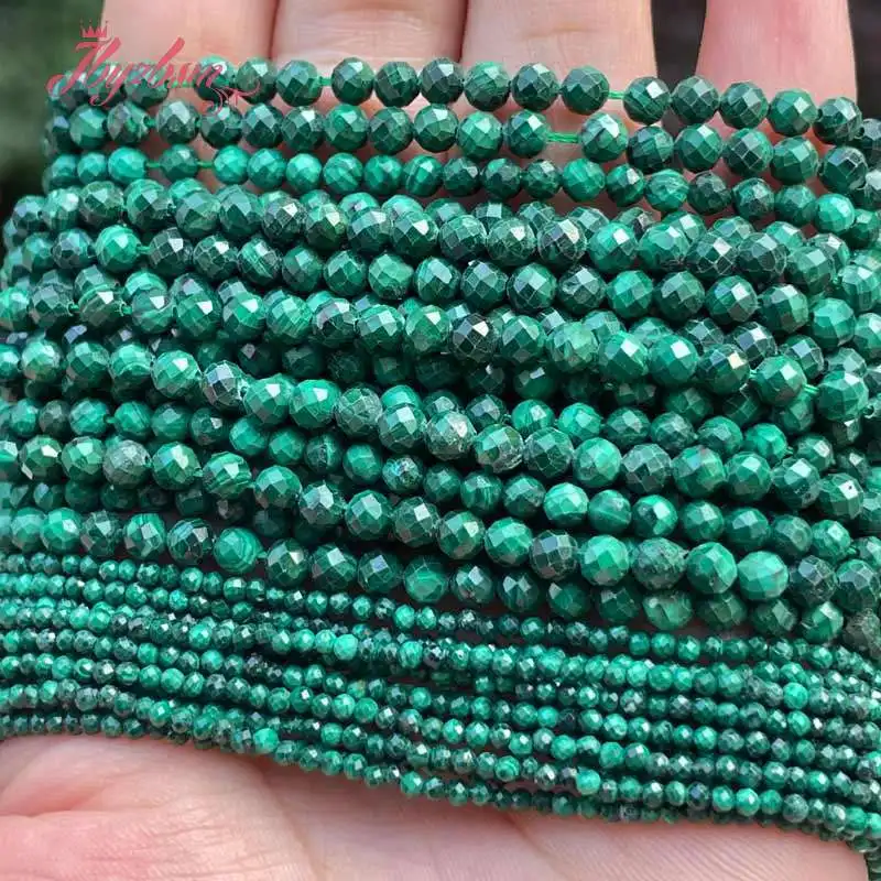 Natural stone Faceted Small Beads Green malachite Loose isolation Beads for jewelry  making DIY bracelet accessories 2 3 4mm - AliExpress