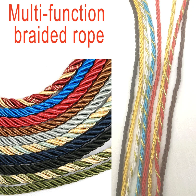3mm 5/10m Twisted Cord Rope Trim Craft Decorative Nylon Rope Handmade