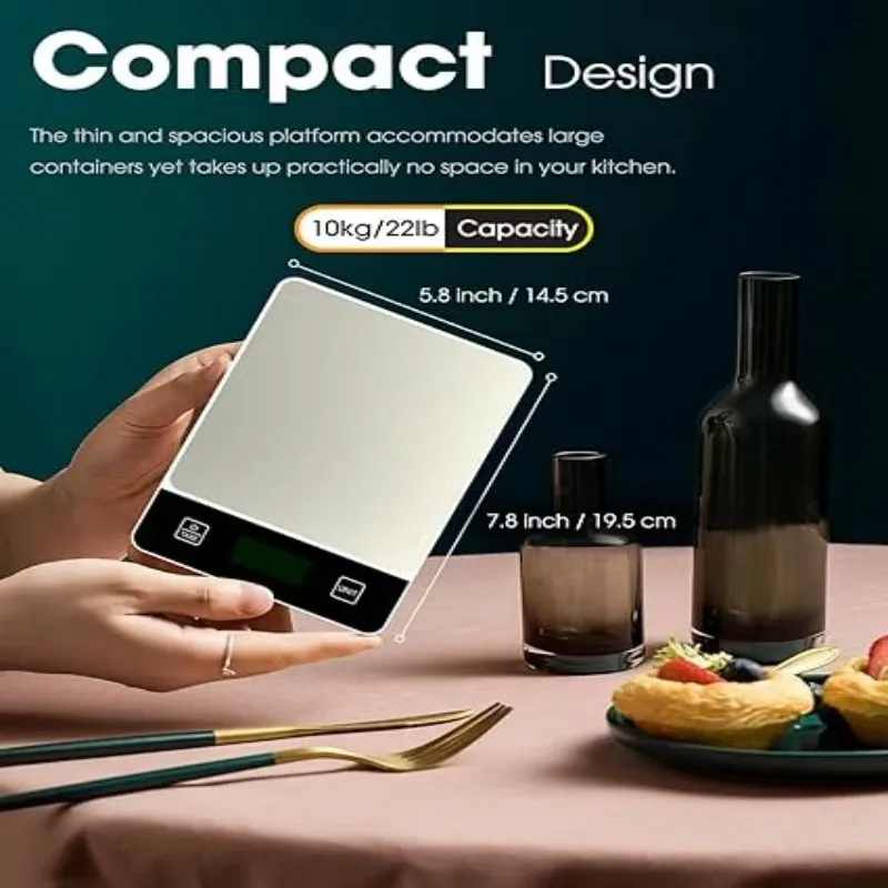 Food Scale 22lb Digital Kitchen Scale Weight Grams and Oz for Baking Cooking Coffee Meal Prep Package Postage 6 Units with Tar