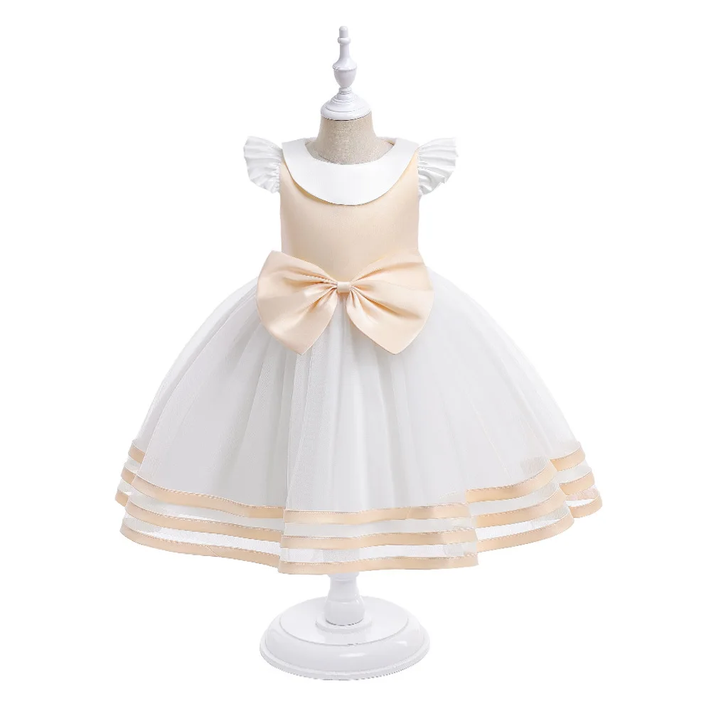 

Champagne Flower Girls Dress for Wedding Party Child Princess Pageant Gown Kids Dresses Formal Evening Clothes