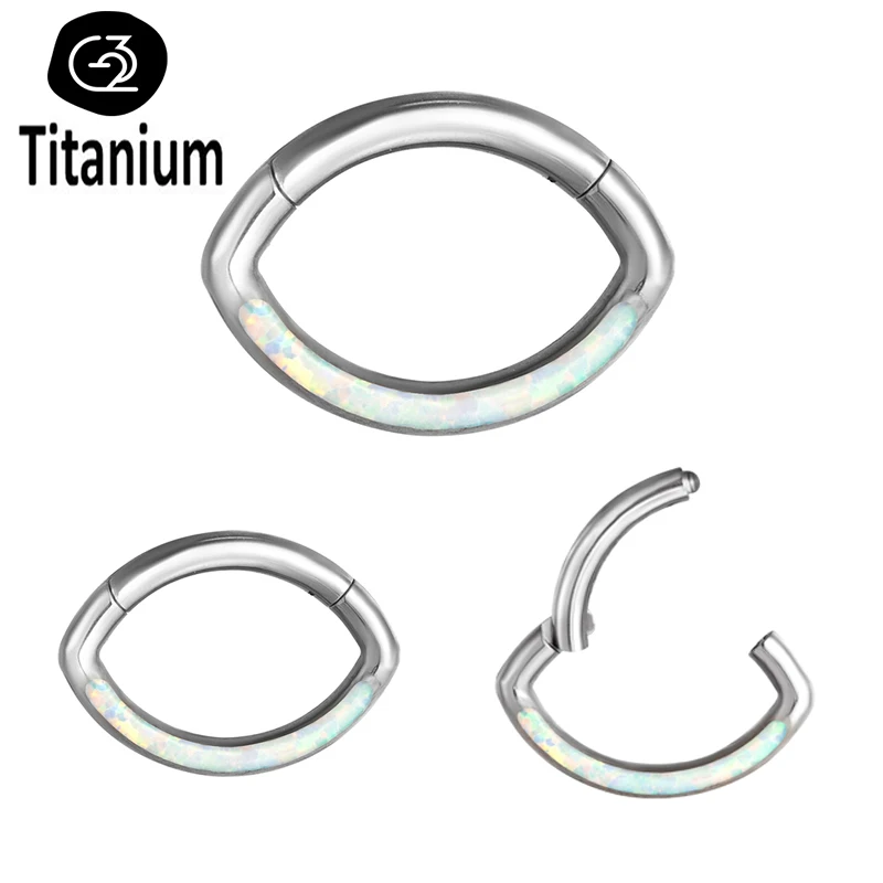 

JOJO 1 шт. G23 титановые серьги для пирсинга носа Перегородка кольца для носа опал 17 кольцо в форме рта глаз кольца для пирсинга козелка завитка ушной раковины ювелирные изделия