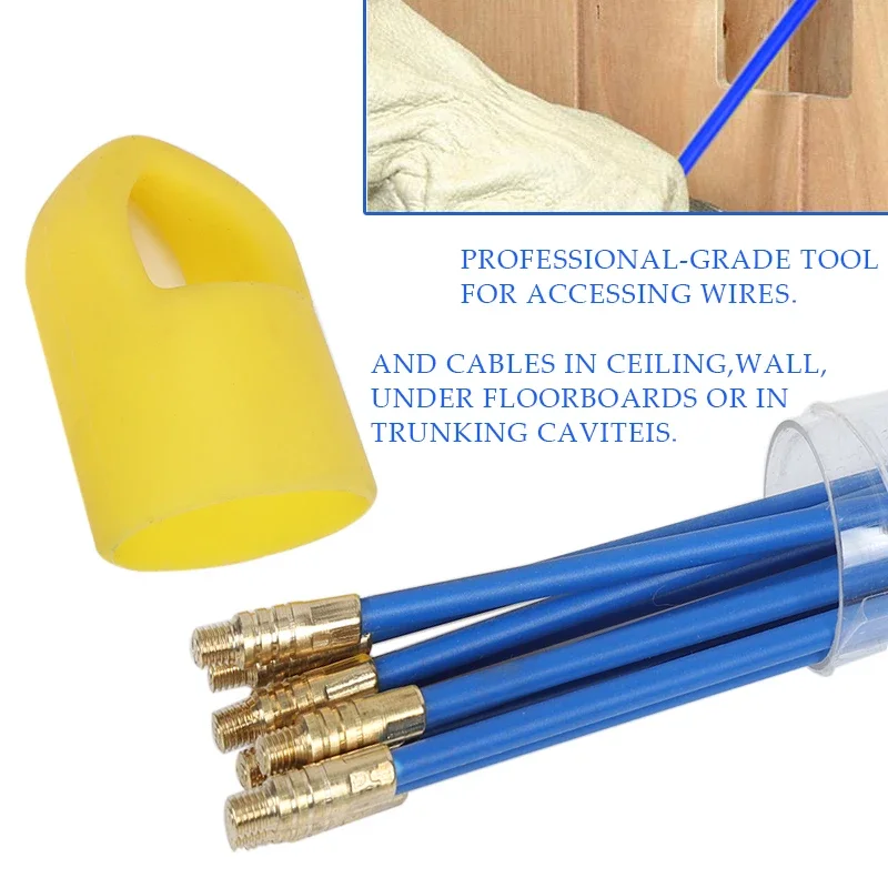 4mm 33/45cm Fiberglass Cable Push Puller Lead Wire Kit Electrical Cable Wall Installing Rods Wiring Lead Installation Tool 10Pcs