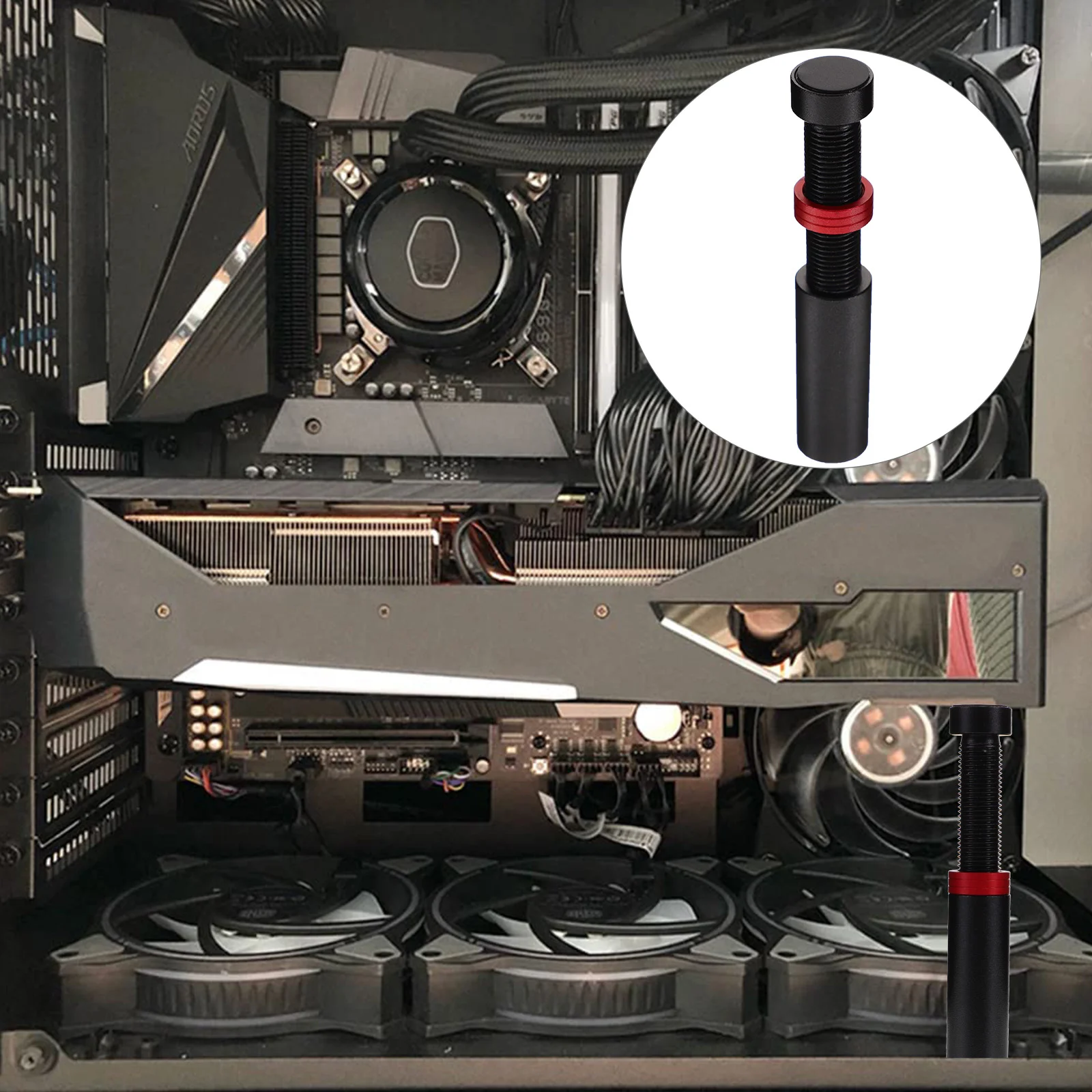 금속 그래픽 카드 브래킷, Gpu 버팀대 지지대, 자석 컴퓨터 스탠드 거치대, 수직 마운트