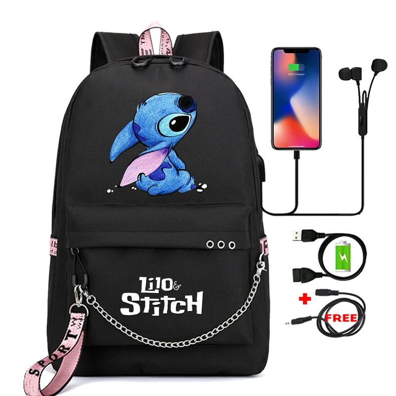 

Lilo Stitch Backpacks Printed Student Teenagers Children Knapsack Cartoon Bookbag Travel Bag Boy Girl Schoolbag Daily Rucksack