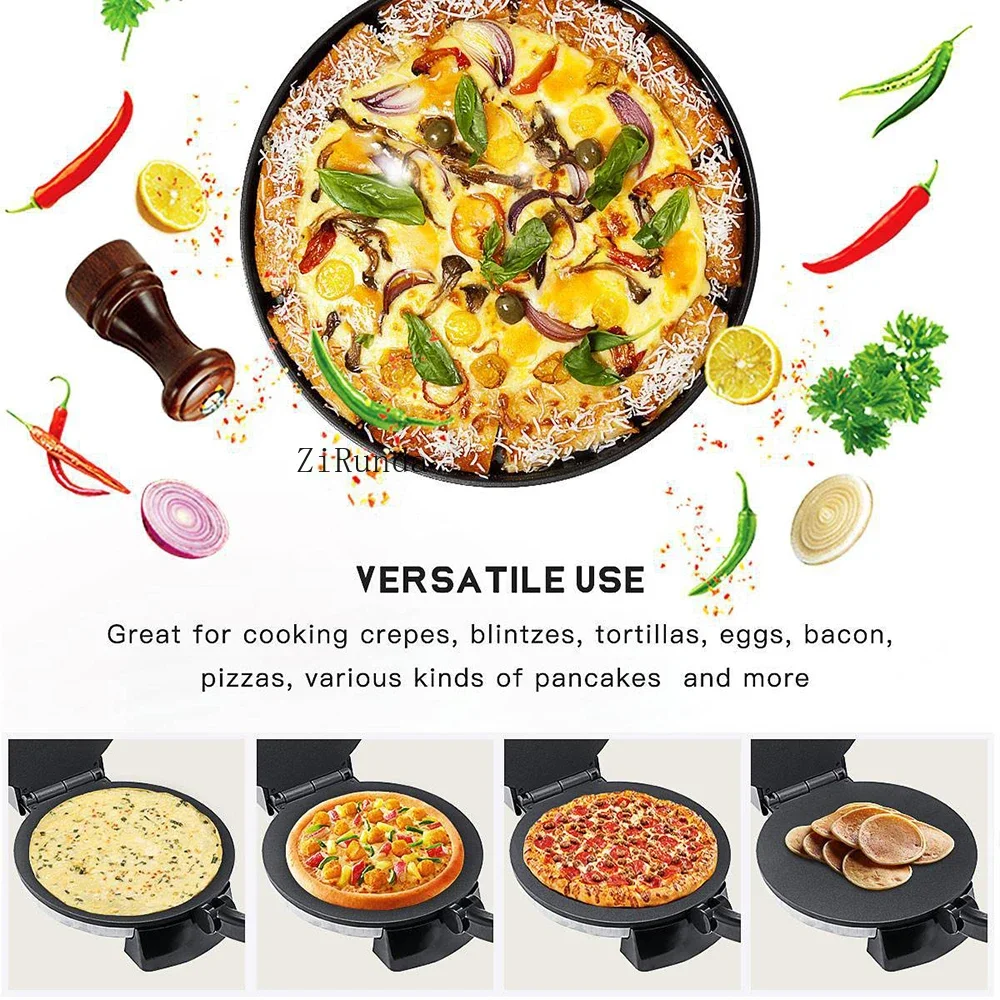 Non stick kitchen electric ice cream machine 1500W pancake pizza corn tortilla machine 12 inch egg cooker 220V 4