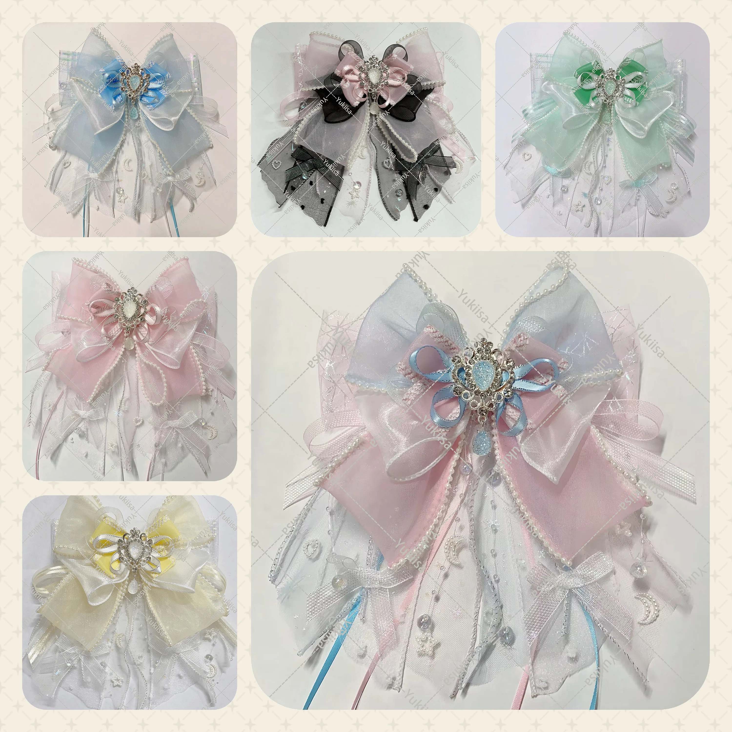 

Hand-Made Concert Light Stick Decorative Bow Concert Light Fan Baji Support Diy Accessories Lolita Headdress Edge Clip