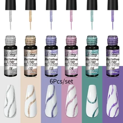 Gel Liner Nail Art Kit - 6 Color Set (Light Khaki)