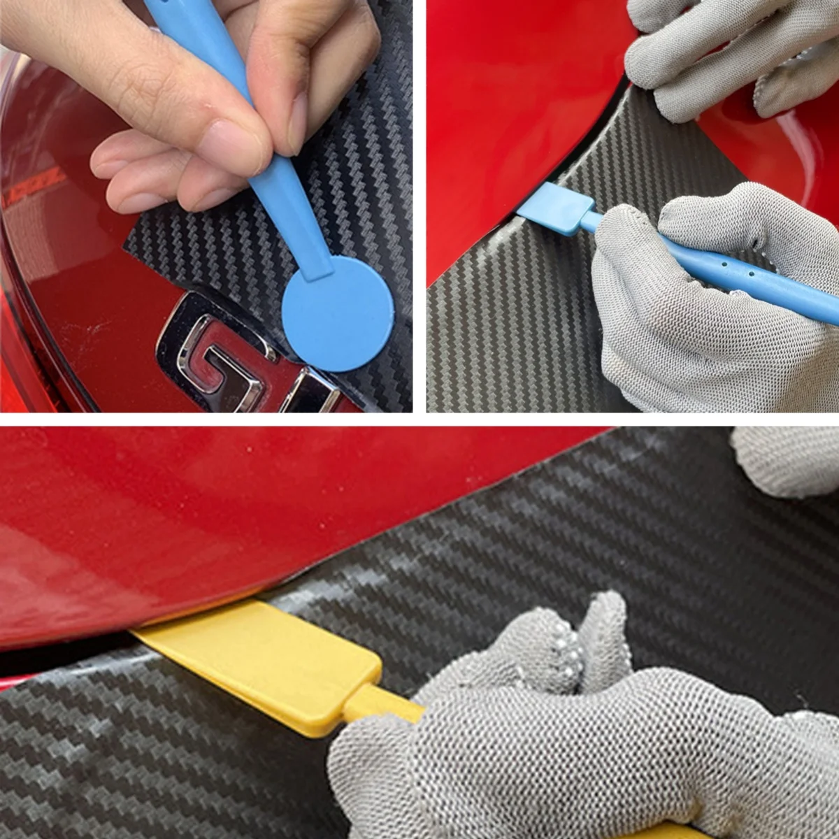 AUTOBRIGHT 7pcs Plastic Car Wrap Kit  Magnetic Edge Squeegee for Vinyl Film, Multi Size Tools Fit Vehicle Edges Curves Gaps 6