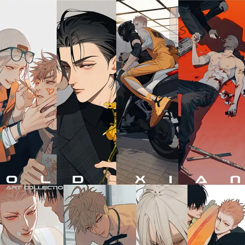 New Old Xian Art Collection Book Vol.3 Chinese Manhwa 19 Days Mo Guanshan, He Tian Character Badge Colored Paper Limited Edition 5