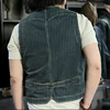 Men's Striped Denim Vest V-neck Slim Fit Western Classic Style Waistcoat 3