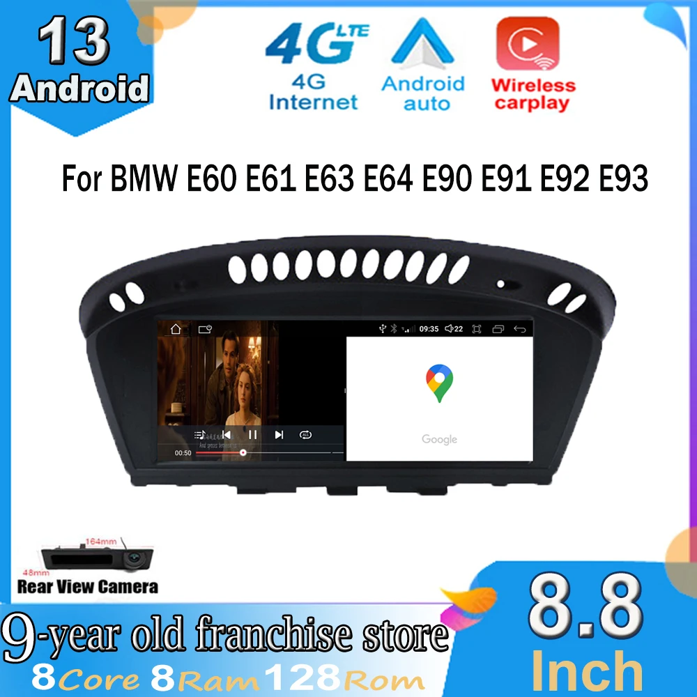 

Автомагнитола ID8, мультимедийный плеер на Android 13, с экраном 8,8 дюйма, GPS, для BMW E60, E61, E62, E63, E65, E90, E91, E92, E93