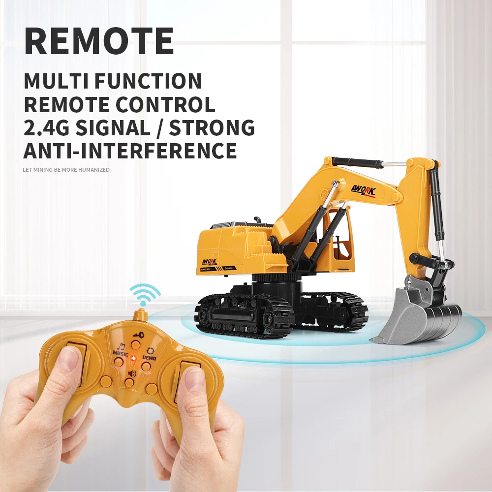 Remote Control Vehicle Excavator Dump Truck Crane Simulation Blender With Light Alloy Plastic Rc Engineering Model Toy For Boys RC Cars medium