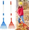 Kids Rakes for Leaves,Child Size Garden Rake Childrens Lawn Rake Toddler Leaf Rake Rakes with Detachable Hardwood Handle （RED） 1