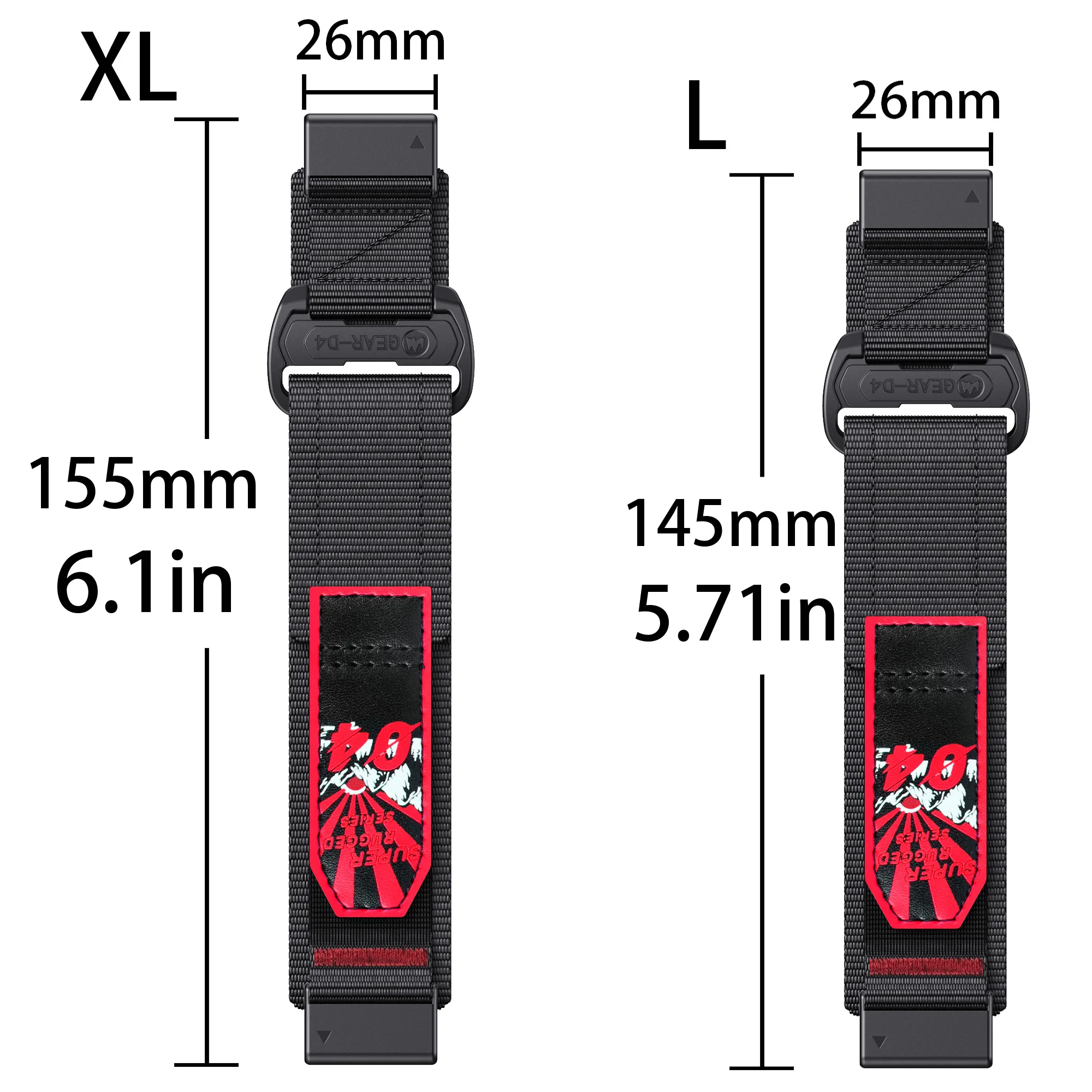 Enhanced QuickFit 26mm Nylon Strap - Durable, Comfortable, and Adjustable Wristband