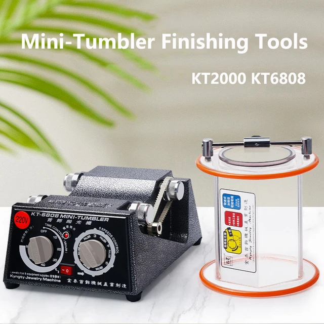 Jewelry Rotary Tumbler Polisher,3KG /5KG Mini Polisher Tumbler Jewelry  Polisher Machine with Glass Barrel and Extra Polishing Bead,Timing Tumbling