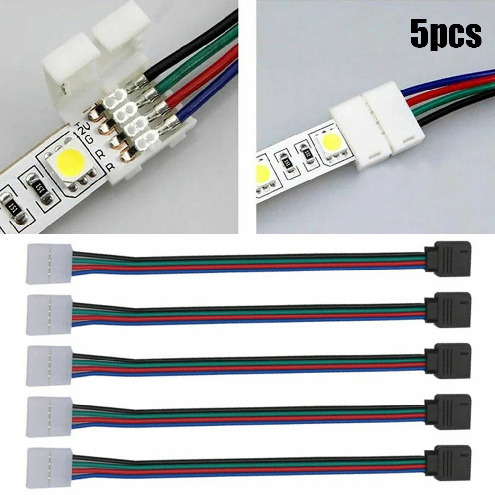 10X 4 PIN MALE ADAPTER WIRE TO FEMALE CONNECTOR FOR 3528 5050 RGB LED  STRIPS UK