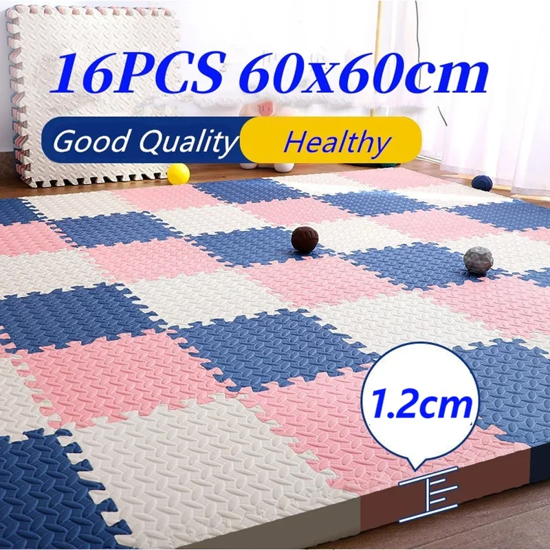 Tatame Puzzle Mat Thick 1.2cm Baby Game Mat 60x60cm Play Mats 16PCS Baby Play Mat Baby Activity Gym Game Mats Floor Mat Foot Mat 2