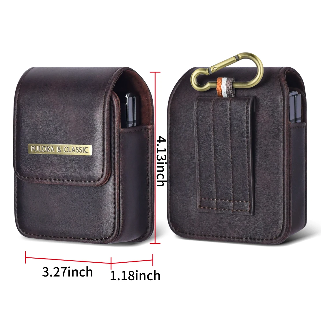 PULOKA Leather Phone Belt Pouch - Magnetic Cover