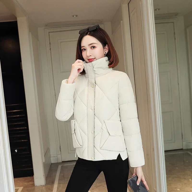 fakuntn color block loose women casual jacket warm tops korean fashion outwear overcoats autumn winter pockets office lady chic Office Lady Fashion Warm Down Coats Autumn Winter Women Simple Solid Colors Big Pocket Parkas New Korean Chic Casual Outwears