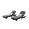 Outdoor Wicker Long Reclining Chair Set of 2 ,Chairs Recliner Up To 150° Beach Poolside Garden, Wicker Reclining Lounge Chair 5