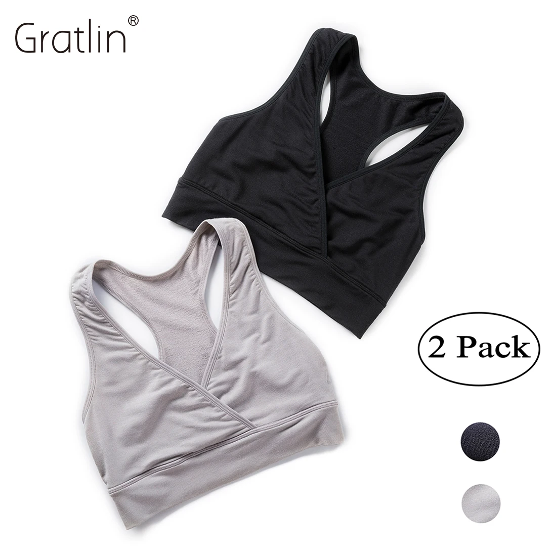 Gratlin2PCSMaternityNursingSleepBraSoftBreastfeedingMaternal