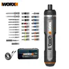 Worx 4V Mini Electrical Screwdriver Set WX240 WX242 Smart Cordless Electric Screw Driver USB Rechargeable Handle 24 / 30 Bit Set 1
