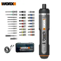 Worx 4V Mini Electrical Screwdriver Set WX240 WX242 Smart Cordless Electric Screw Driver USB Rechargeable Handle 24 / 30 Bit Set 1