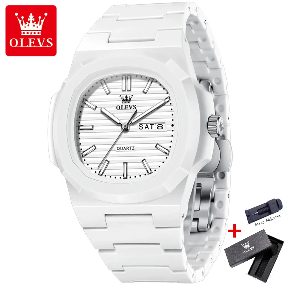 OLEVS 5627 ساعة كوارتز مضيئة فاخرة للرجال مقاومة ل...