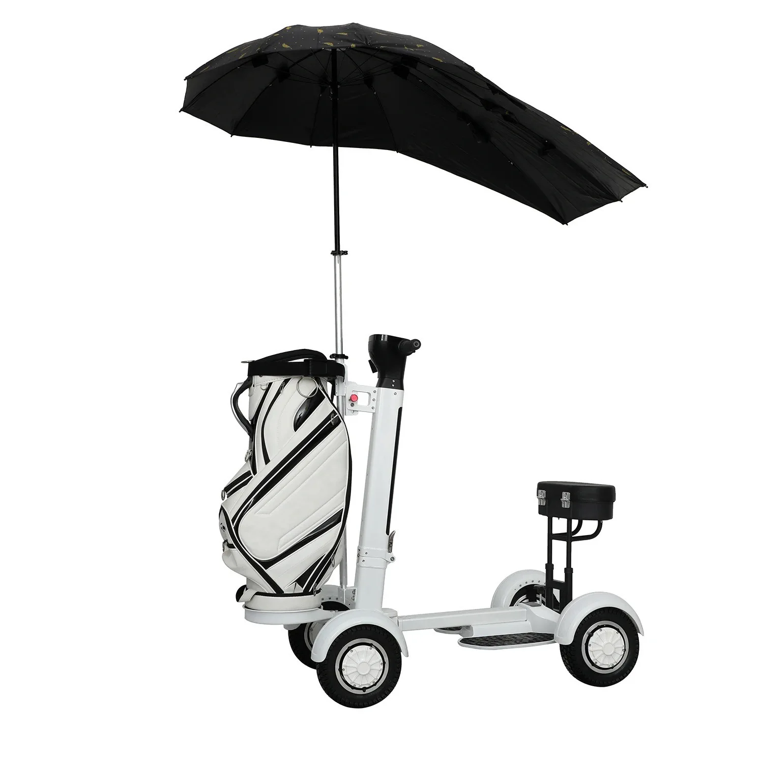 2000W 48v Golf Trolleys Automatic Parking Brake Four-Wheel Golf Cart Comfortable Seat Umbrella Durable Lithium Battery Included