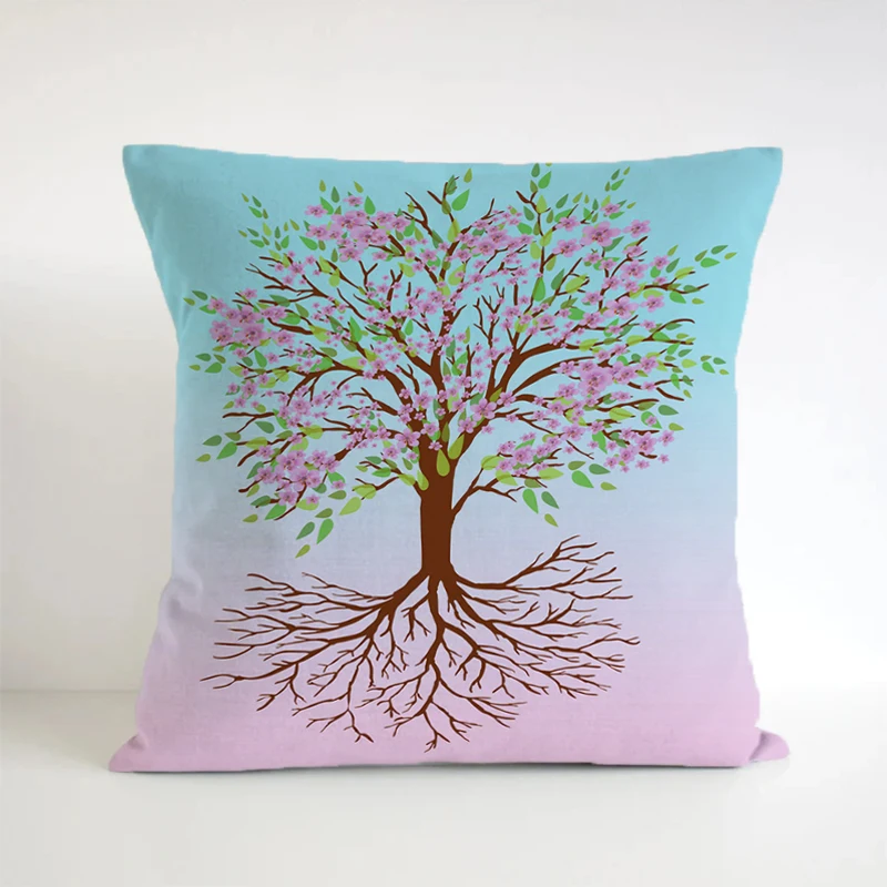 

Короткая плюшевая наволочка для подушки, подарочные наволочки, двухсторонние декоративные подушки с изображением дерева жизни для дивана, наволочки для кровати