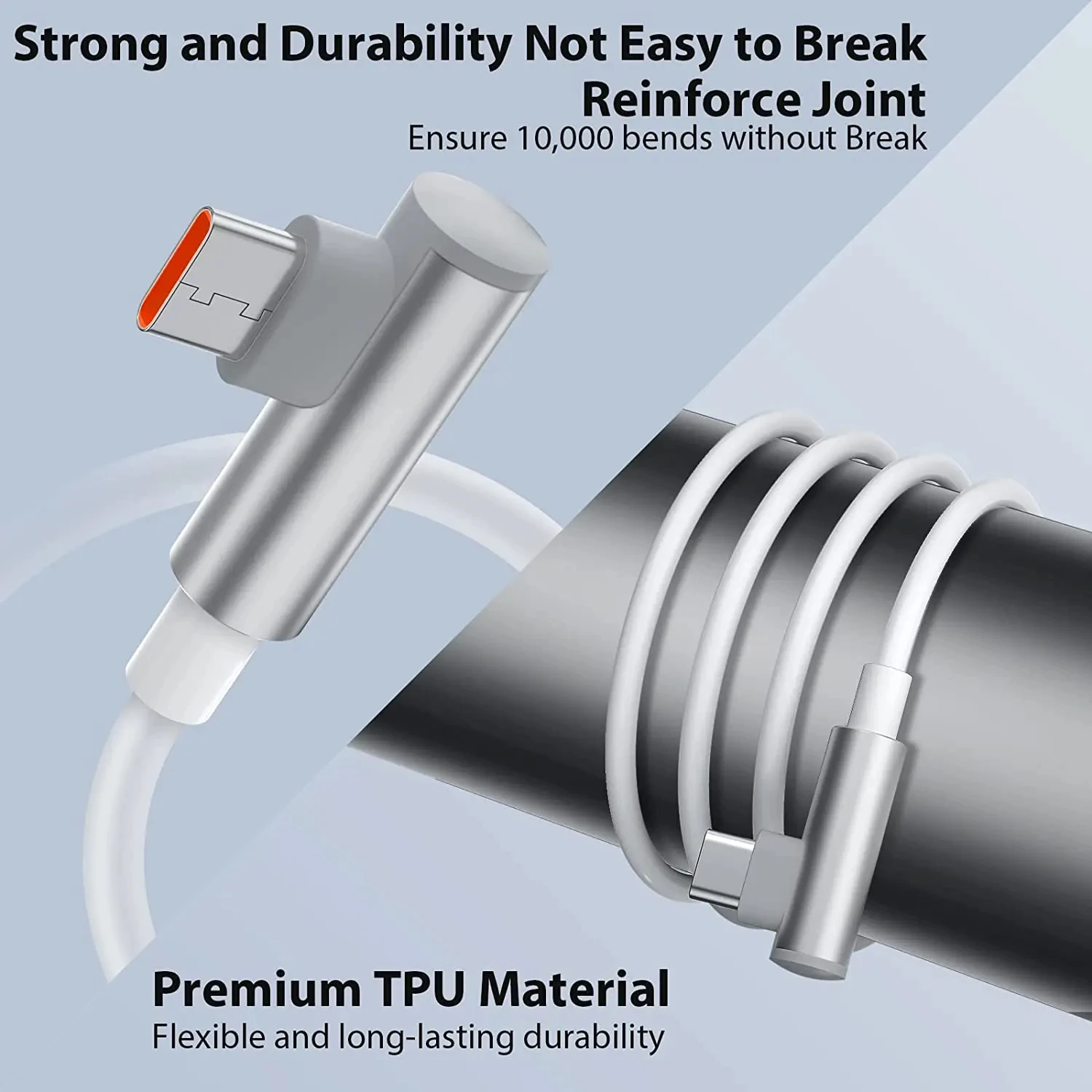 120W USB Type-C Turbo Charge Cable with 90-Degree Design