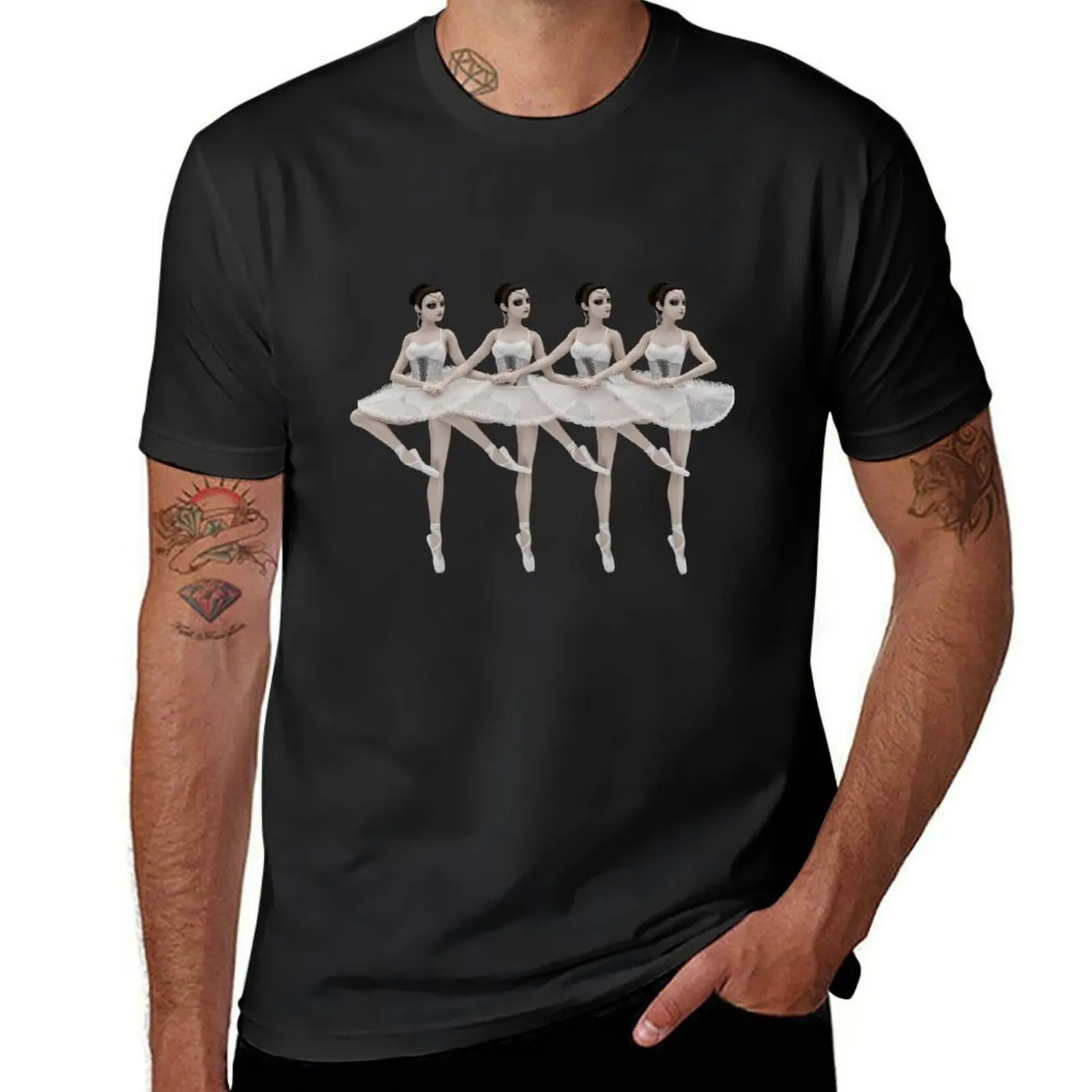 4 Little Swans T-Shirt customs design your own plus size tops heavyweights T-shirts for men cotton