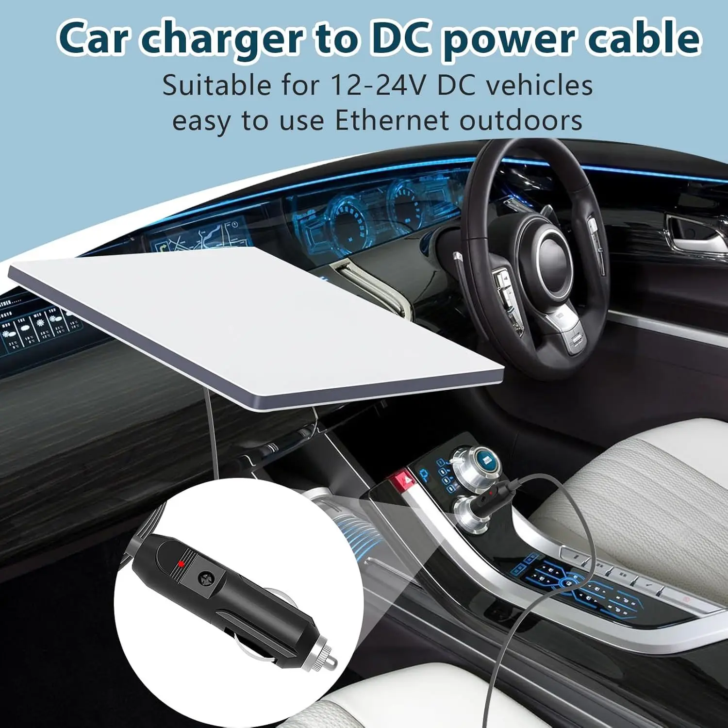 2M/3M For Starlink Mini DC Power Cable Direct To Cigaretter 12V Adapter Power Cable For Starlink Mini Waterproof 2