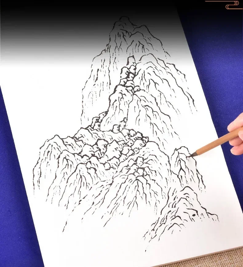 126 앨범 시트용 종이 풍경 초보자 그림, 잘 익는 수채화 쌀 원고, 중국 드로잉 추적