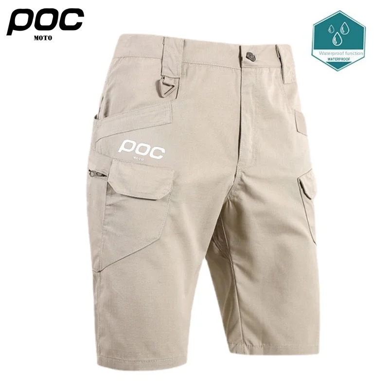 Moto POC Cycling Mountain Bike Shorts Men Downhill MTB Bicycle Motocross Fishing Summer Waterproof Short Pants Quick Dry Black