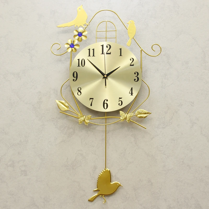 

Nordic Design Bedroom Wall Clocks Living Room Luminous Bird Cute Pendulum Wall Clock Silent Decorative Animal Horloge Home Decor