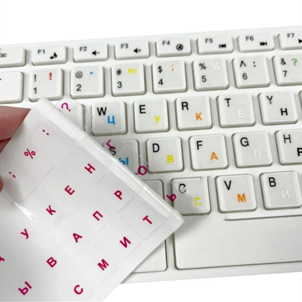 Universal Russian Keyboard Cover Stickers for Mac Book Laptop PC Keyboard Notebook Computer PC Dust Protection Blue Black Yellow