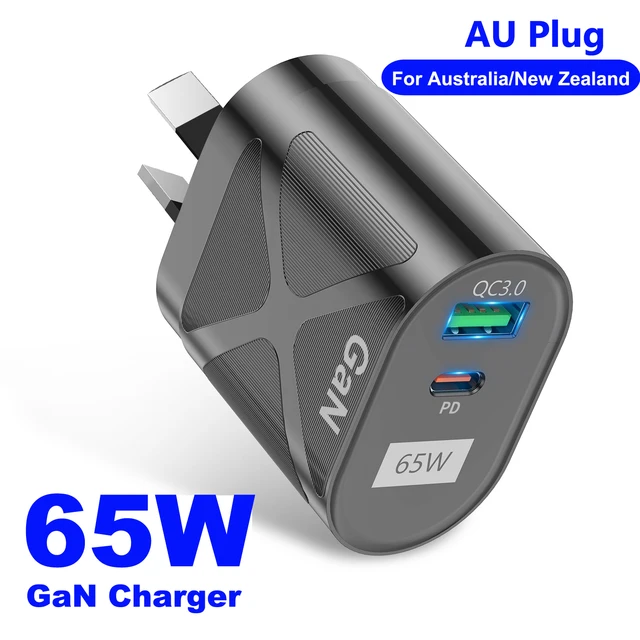 Chargeur Gan 65W PD 33W quick charge QC 3.0, adaptateur USB