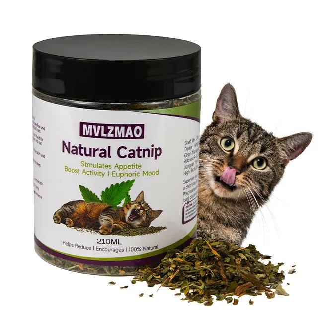 Cat Toys - Silvervine Catnip for Cats, 100% Natural Catnip Catnip Herbal Tea Loose Leaf, 210ML, Safe for All Cat Ages Pet Supply 1