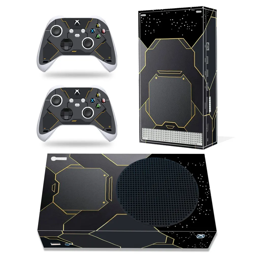 스킨 스티커 파도 디자인 탈착식 커버 PVC 비닐 Xbox 시리즈 S 콘솔 및 컨트롤러 2개와 호환 가능