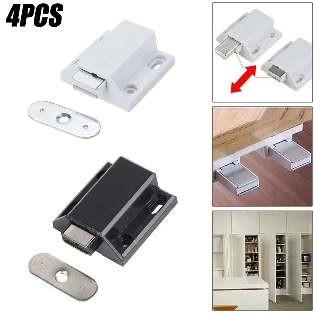 4pcs Cabinet Magnetic Catches Door Closer Kitchen Cupboard Wardrobe Catch Latch Pressure Rebound Collision Furniture Hardware