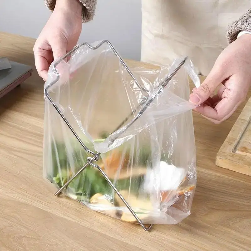 Porte Sac Poubelle Support De Sac Poubelle, Poubelle Portable Pliable En Métal Organisateur Torchon Porte-serviettes Pour Cuisine Camping Pique-nique Barbec, Default Support Déchets Alimentaires