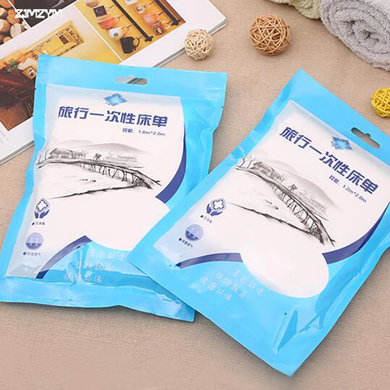 

1 Piece 1.2*2m/1.8*2m Non-Wowen Fabric Disposable Disinfected Bed Sheet Tent Camping Travel Bushiness Portable
