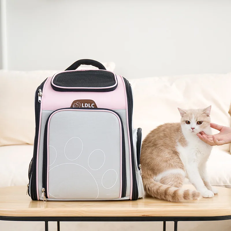 

Cat Backpack Pet Carrier Outdoor Portable Puppy Bag Expandable Collapsible Cats Bag Breathable Mesh Travel Cats Carrier Backpack
