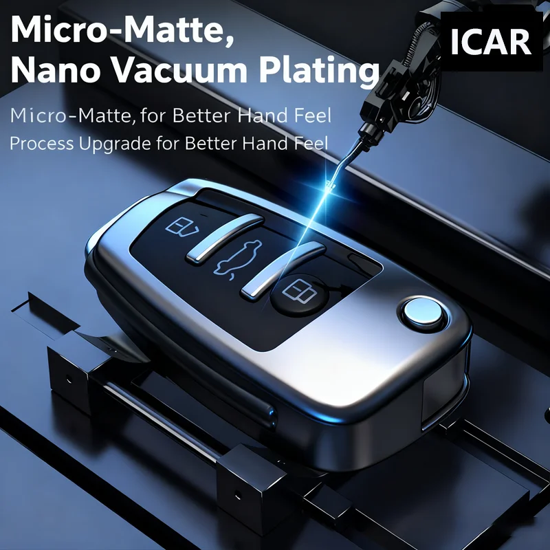Titanium Gray Flip Car Key Case Cover Accessory