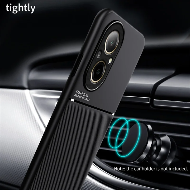 Universal Car Magnetic Holder Silicone Case with Leather Texture Coque