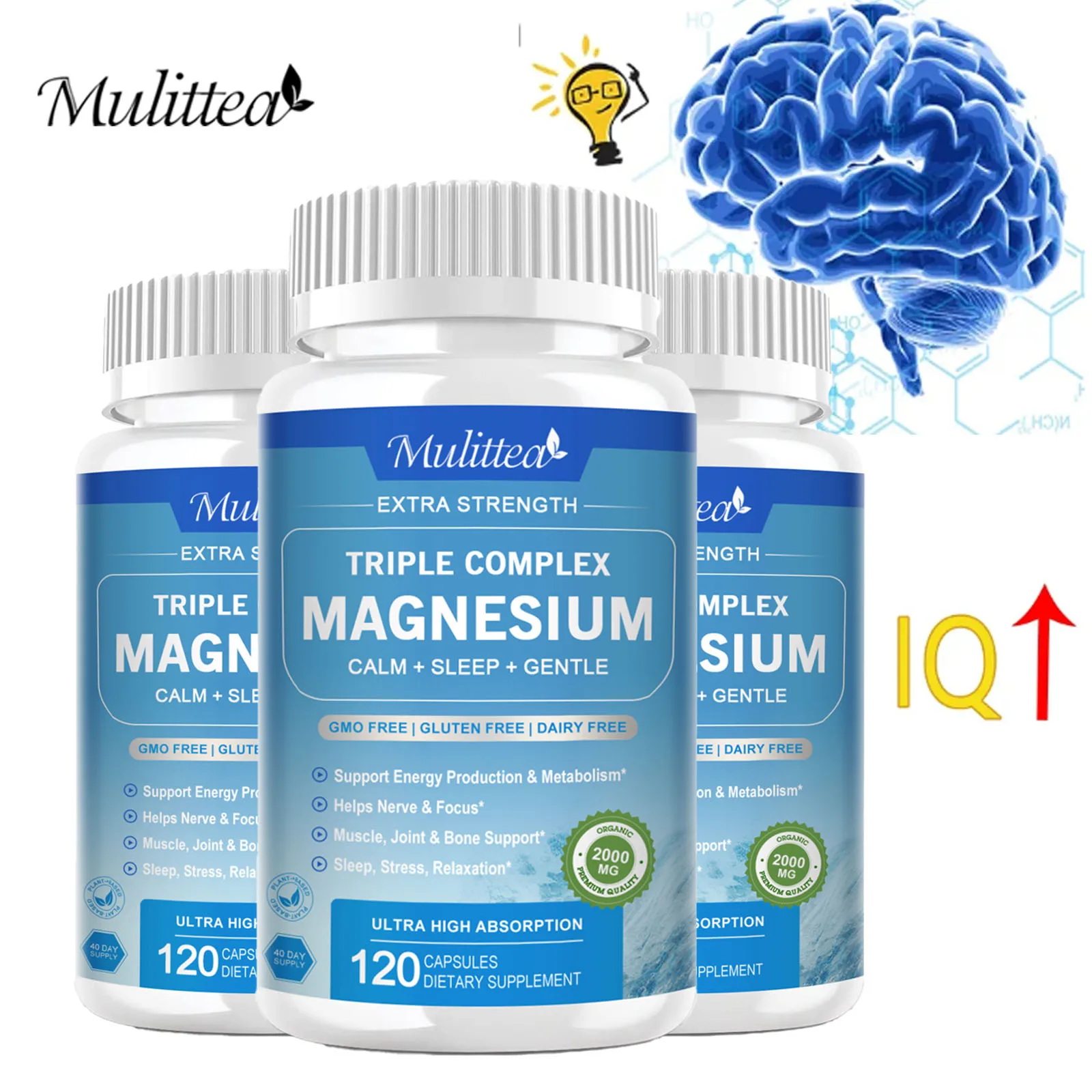 

Mulittea Magnesium Threonate Capsules Supports Focus Memory Help Sleep Quality Inventors Brain Formula for Adults