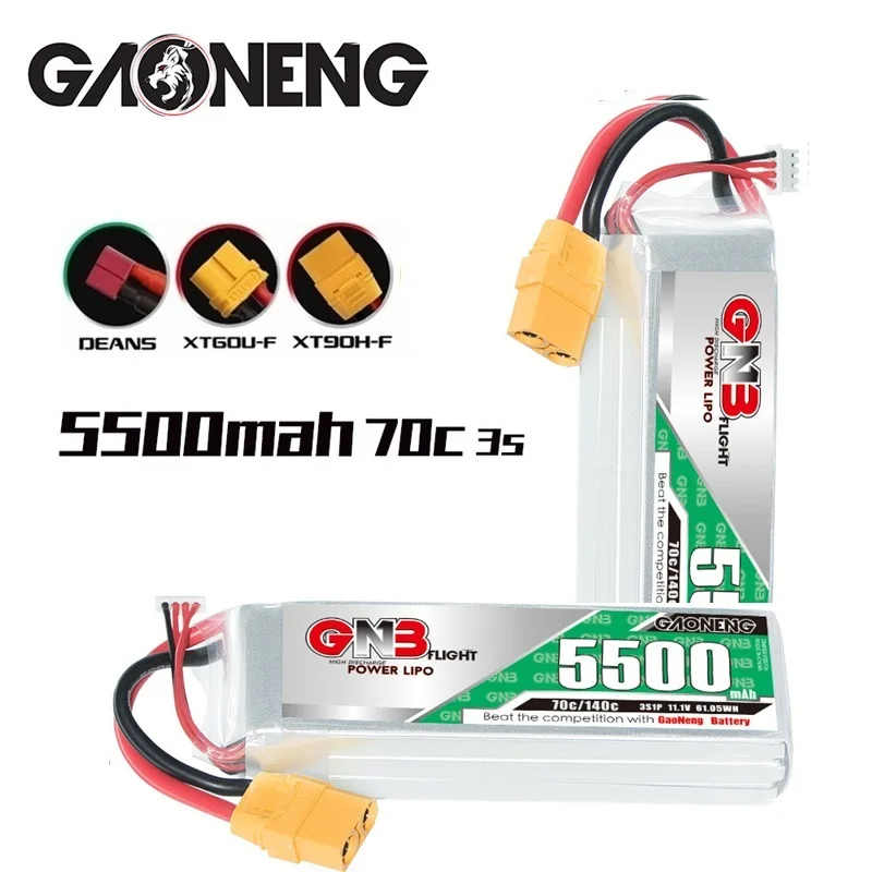

1/2PCS GNB RC FPV Racing Drone Battery GNB 11.1V 5500mAh Lipo Battery For UAV RC Helicopter FPV Car Boat Airplane Tank Parts