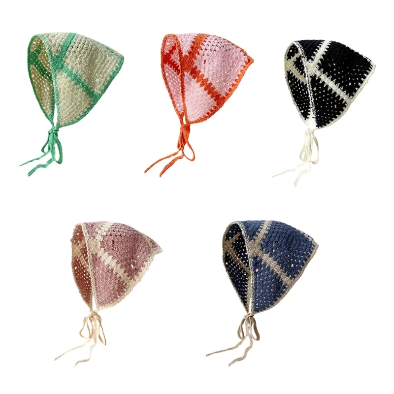 

Students Stripe Pattern Hairband Knitted Scarf Girl Headband Adjustable
